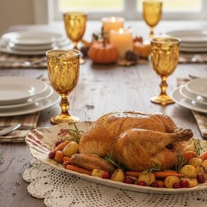 Peppertree Tabletops Fine Porcelain Platter (Cream Leaf)